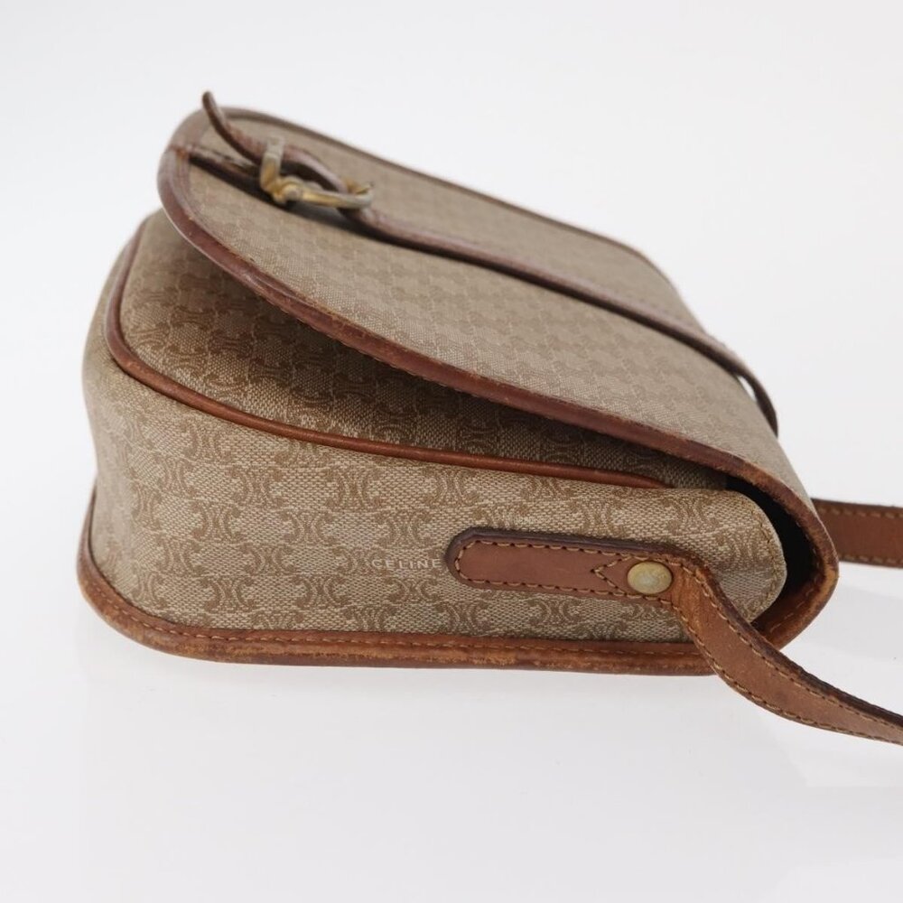 Authentic CELINE Macadam Canvas Shoulder Bag PVC Beige Gold - Picture 10 of 16